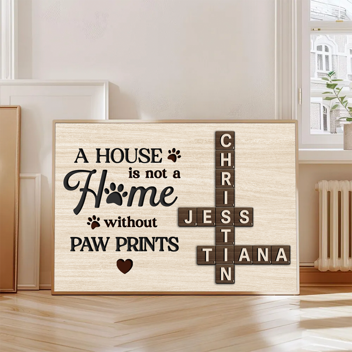 Pet Lover Home Decor Home With Paw Prints Crossword Puzzle Art Personalized Poster