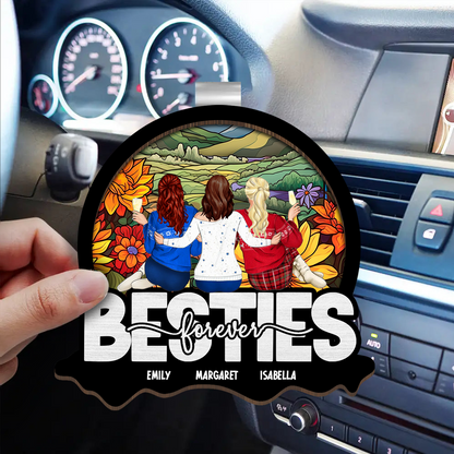 Bestie Sisters Forever - Personalized Custom Shaped Car Visor Clip