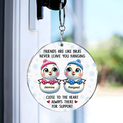 Personalized Snowman Friendship Christmas Keychain 2024, Funny Gifts Christmas Keychain for Besties