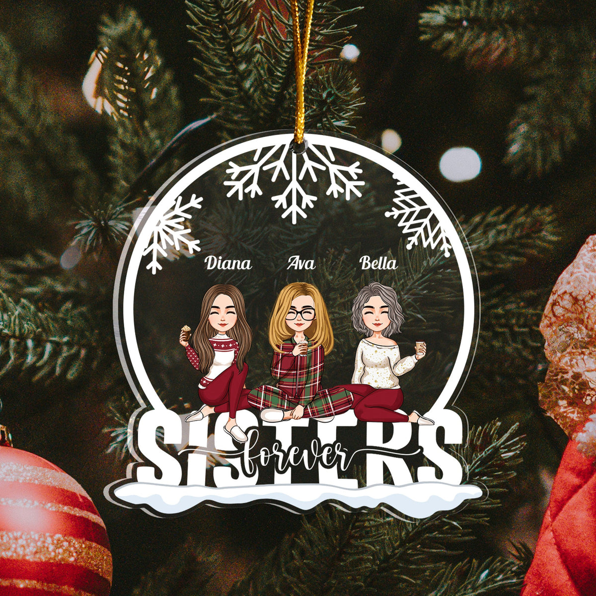 Sisters Forever - Personalized Sister Ornament