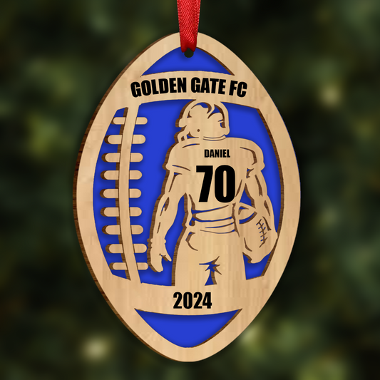 Personalized Football Gift Custom Shaped Ornament, Unique Gift For Football Player, Football Lover, Teenage Son, Grandson, Nephew, Husband, Boy Friend