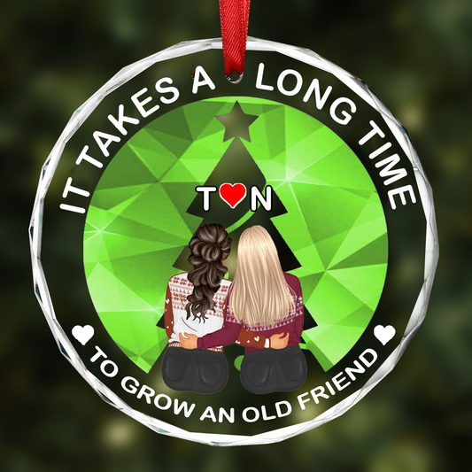 Grow An Old Friend - Personalized Circle Glass Ornament