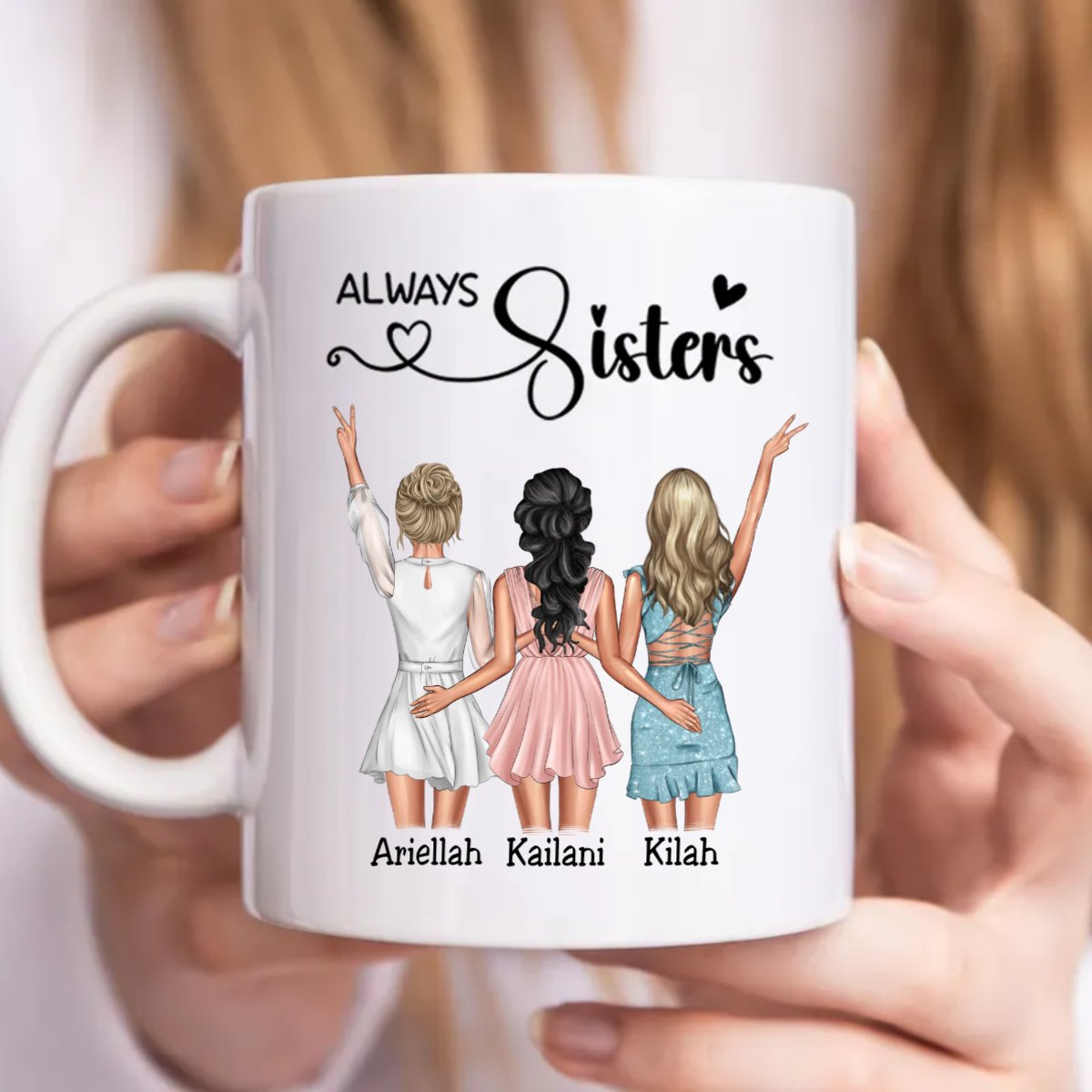 Always Sisters - Personalized Mug - Makezbright Gifts