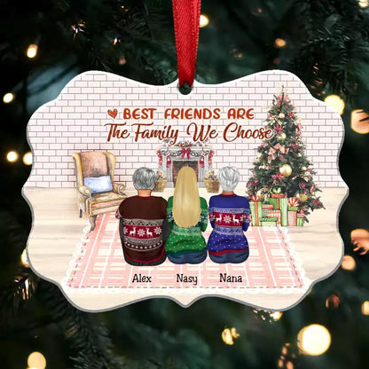 Best Friends Are the Family We Choose Gift Christmas - Personalized Christmas Ornament HA12 - Makezbright Gifts