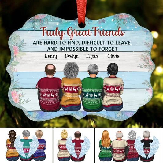 Best Friends - Truly Great Friends Are Hard To Find - Personalized Christmas Ornament TC - Makezbright Gifts