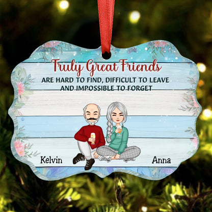 Best Friends - Truly Great Friends Are Hard To Find - Personalized Christmas Ornament (TT) - Makezbright Gifts