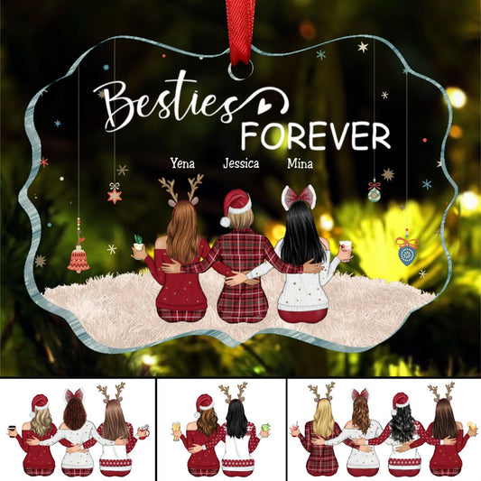 Bestie - Besties Forever – Personalized Acrylic Ornament (LH) - Makezbright Gifts