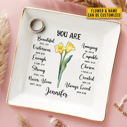 Bestie - You Are Beautiful Victorious - Personalized Jewelry Dish - Makezbright Gifts