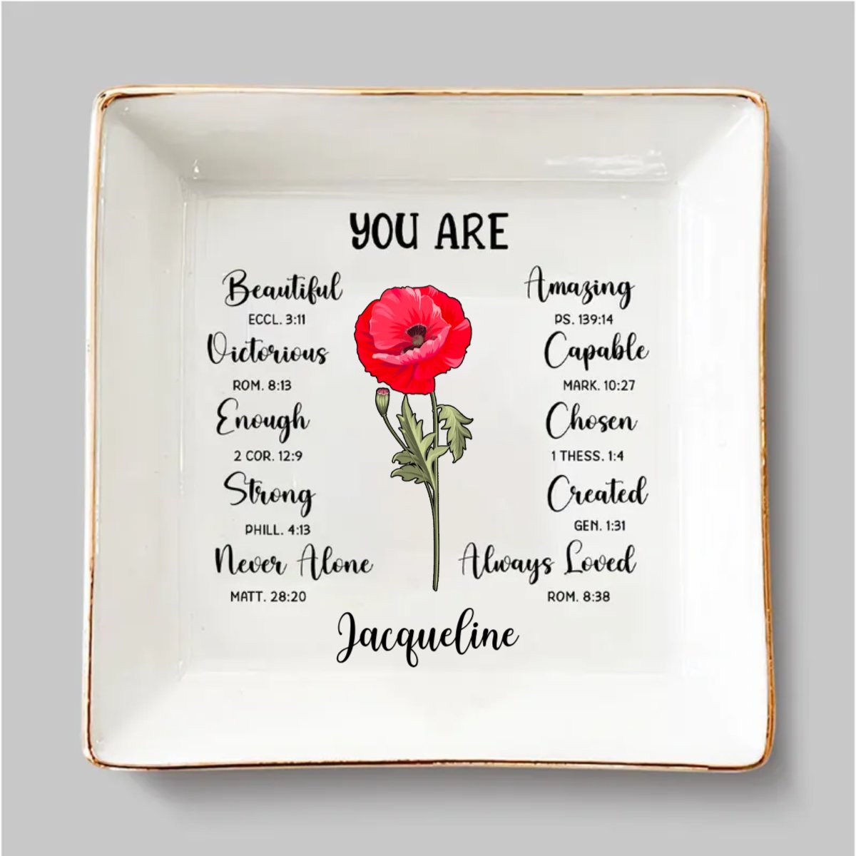 Bestie - You Are Beautiful Victorious - Personalized Jewelry Dish - Makezbright Gifts