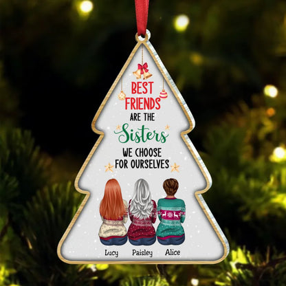 Besties - Best Friends Are The Sisters We Choose For Ourselves - Personalized Acrylic Ornament(BU) - Makezbright Gifts