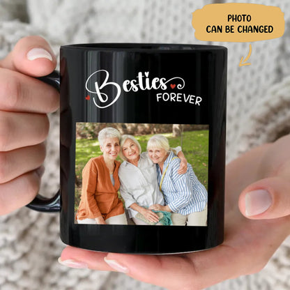 Besties - Besties Forever - Personalized Black Mug - Makezbright Gifts