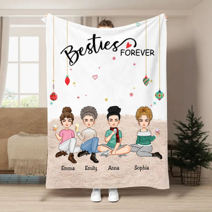 Besties - Besties Forever - Personalized Blanket - Makezbright Gifts