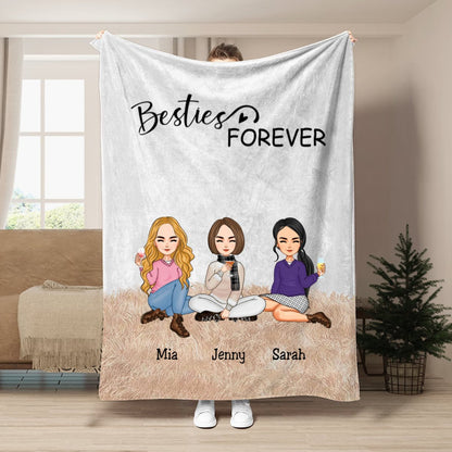 Besties - Besties Forever - Personalized Blanket (TT) - Makezbright Gifts