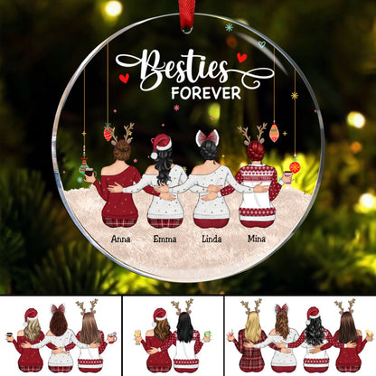 Besties - Besties Forever - Personalized Circle Ornament - Makezbright Gifts