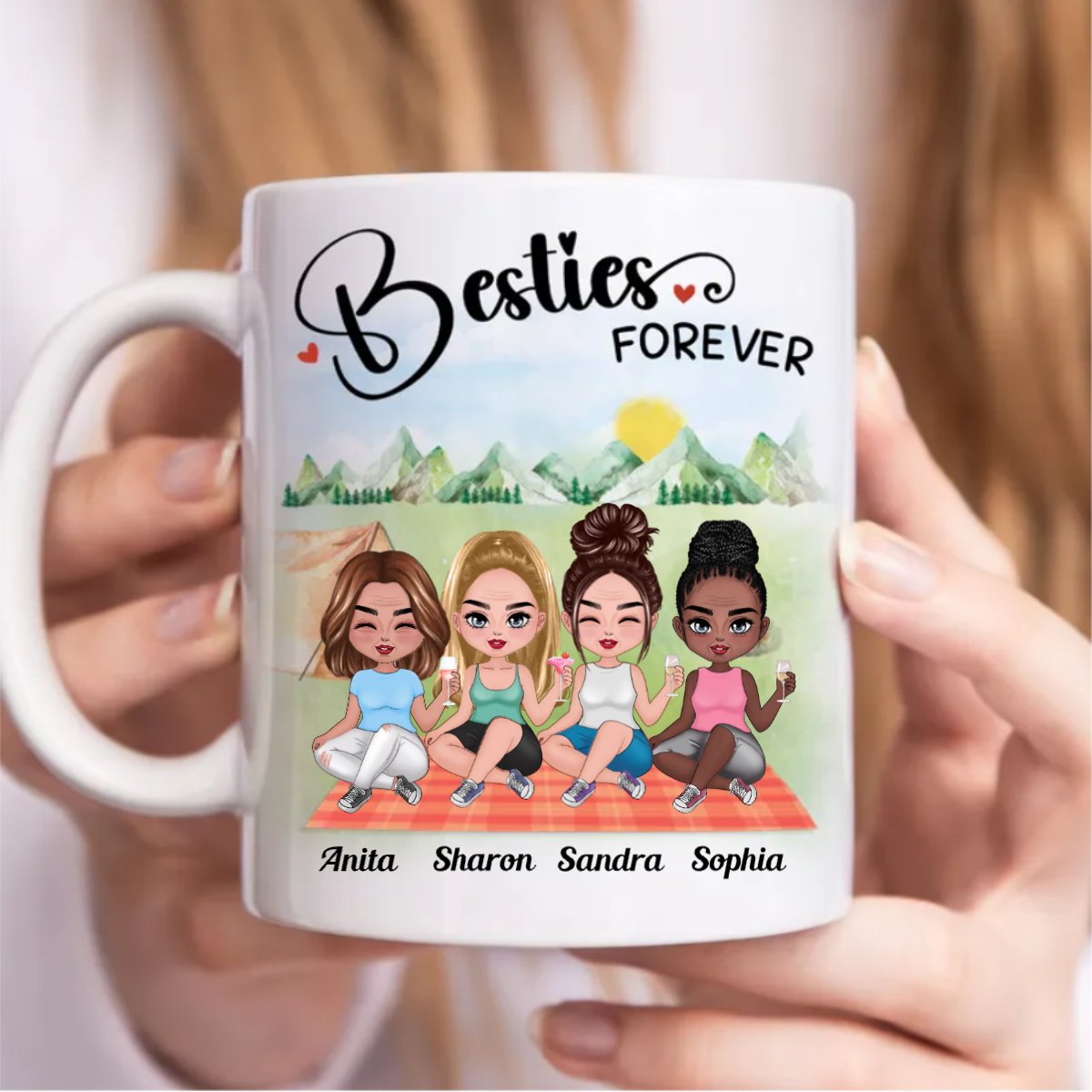 Besties - Besties Forever - Personalized Mug (AA) - Makezbright Gifts