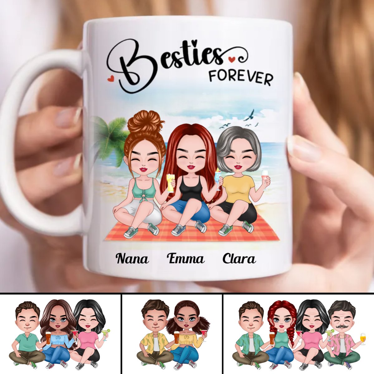 Besties - Besties Forever - Personalized Mug (BB) - Makezbright Gifts