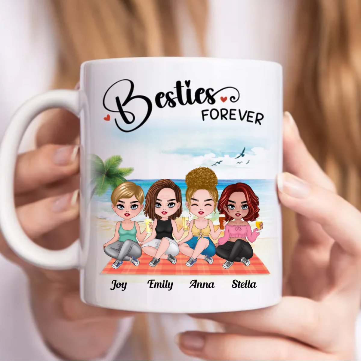 Besties - Besties Forever - Personalized Mug (BB) - Makezbright Gifts