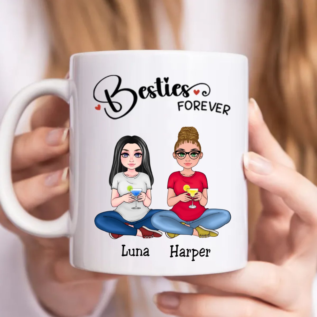 Besties - Besties Forever - Personalized Mug (NM) - Makezbright Gifts