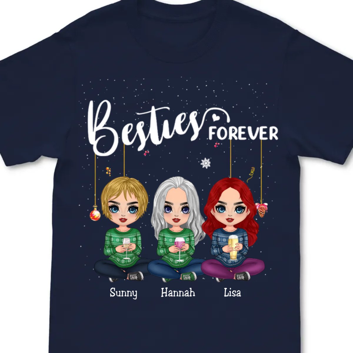 Besties - Besties Forever - Personalized T - shirt (Ver 2) - Makezbright Gifts