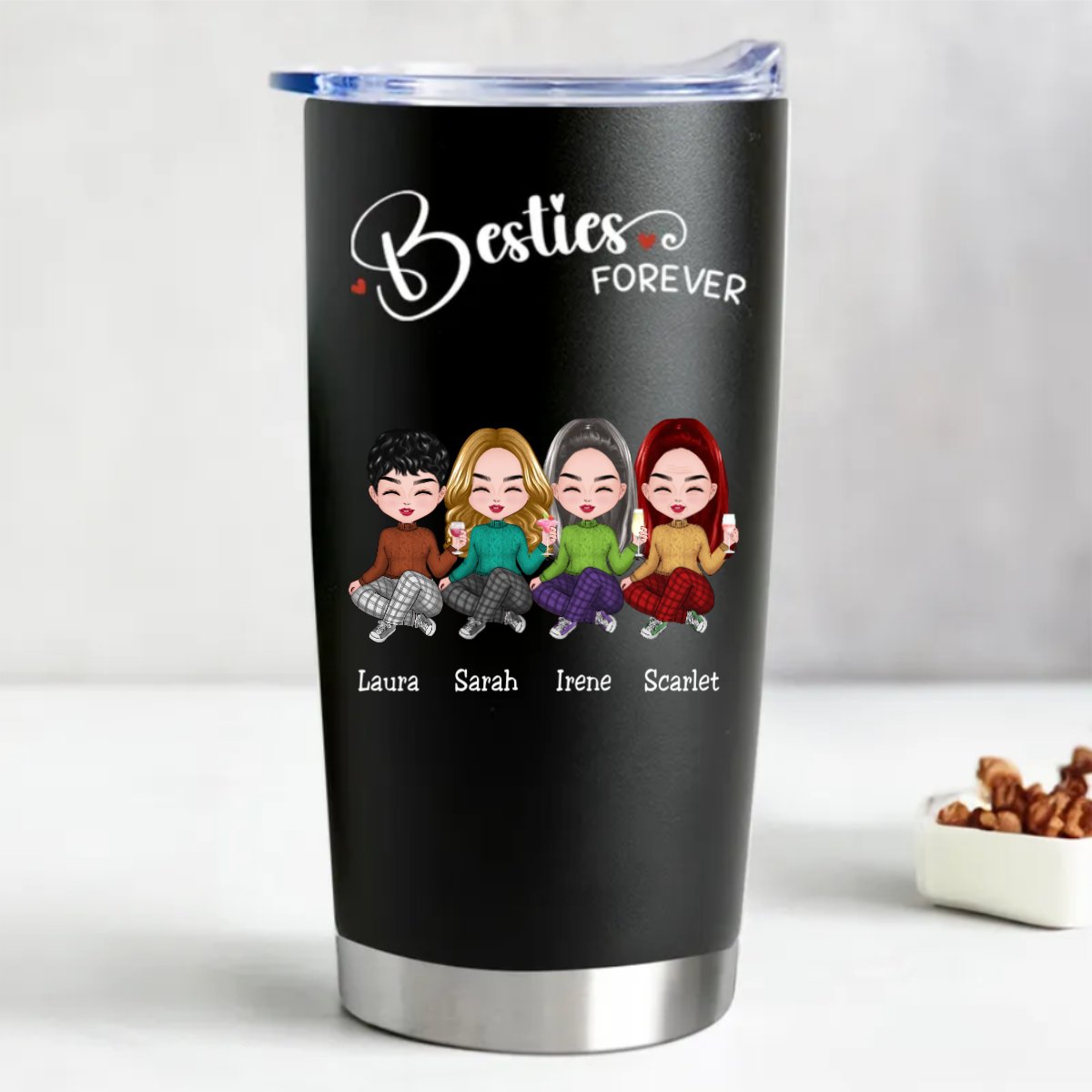 Besties - Besties Forever - Personalized Tumbler (BL) - Makezbright Gifts