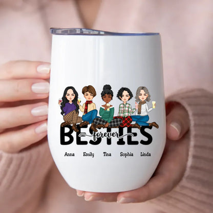 Besties - Besties Forever - Personalized Wine Tumbler - Makezbright Gifts