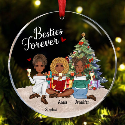 Besties - Besties Forever Ver 3 - Personalized Circle Ornament (VT) - Makezbright Gifts