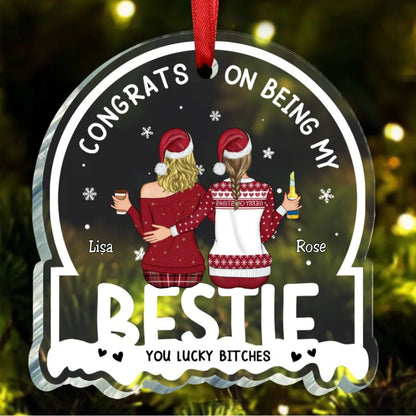 Besties - Congrats On Being My Besties - Personalized Ornament (QH) - Makezbright Gifts