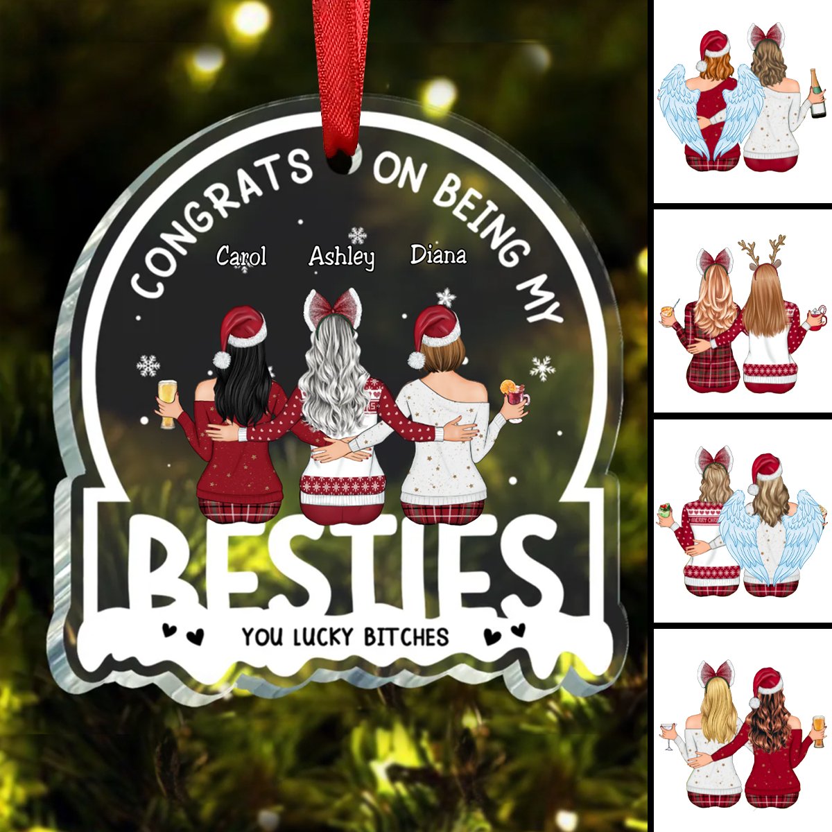 Besties - Congrats On Being My Besties - Personalized Ornament (QH) - Makezbright Gifts