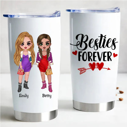 Besties Forever 20oz Custom Insulated Tumbler - Makezbright Gifts