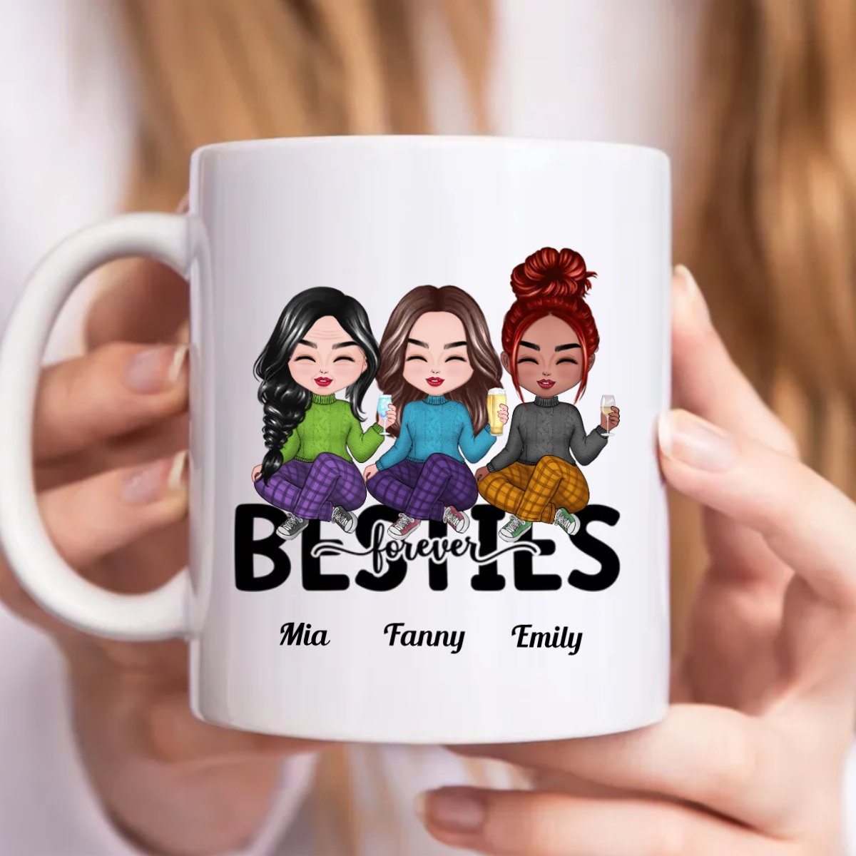 Besties Forever - Personalized Mug - Makezbright Gifts