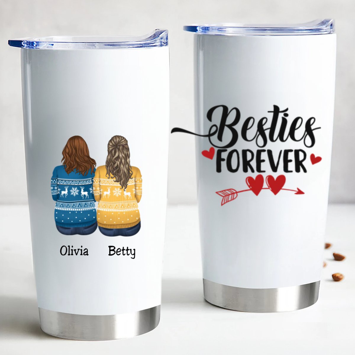 Besties Forever - Personalized Tumbler Cup. - Makezbright Gifts