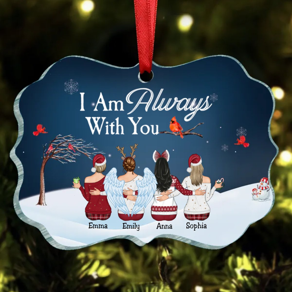 Besties - I Am Always With You - Personalized Acrylic Ornament - Makezbright Gifts