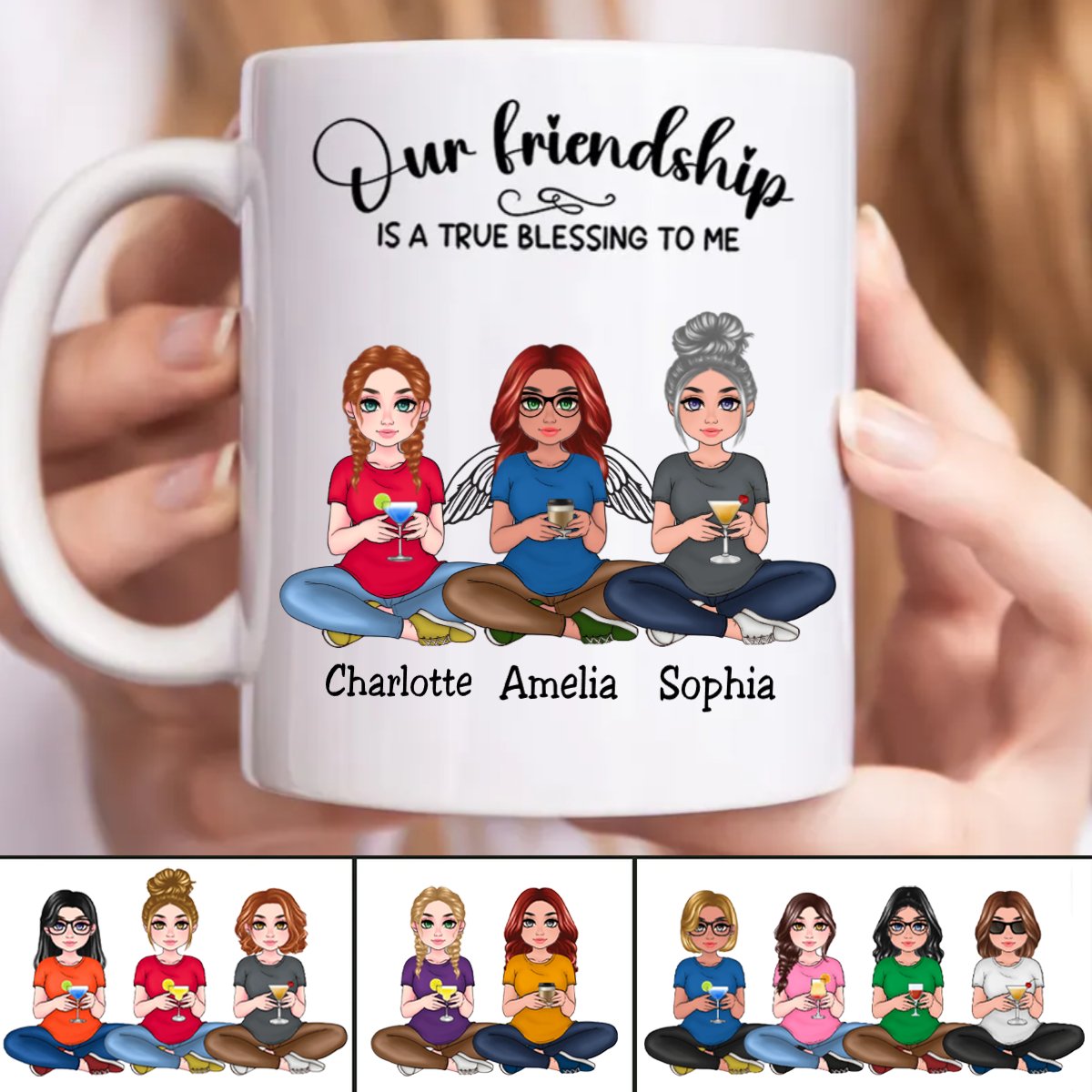 Besties - Our Friendship Is A True Blessing To Me - Personalized Mug (NM) - Makezbright Gifts