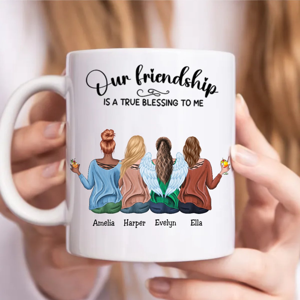 Besties - Our Friendship Is A True Blessing To Me - Personalized Mug (Ver. 2) - Makezbright Gifts