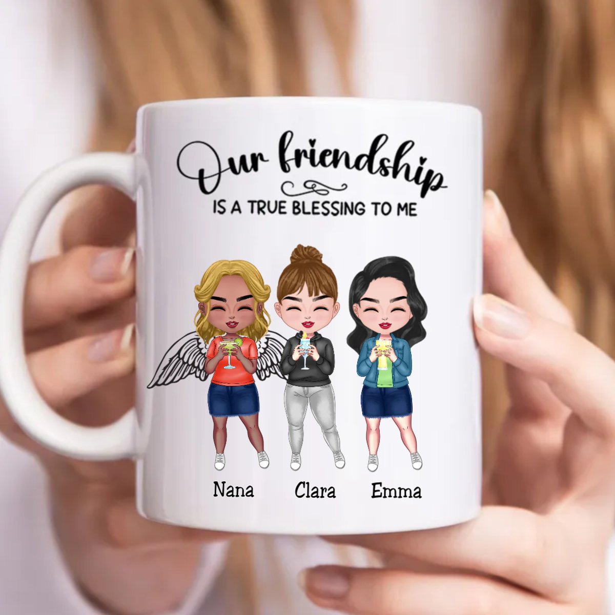 Besties - Our Friendship Is A True Blessing To Me - Personalized Mug (Ver. 3) - Makezbright Gifts