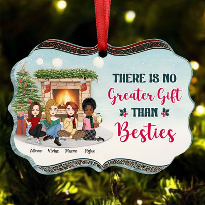 Besties - There Is No Greater Gift Than Besties - Personalized Acrylic Ornament(BU) - Makezbright Gifts