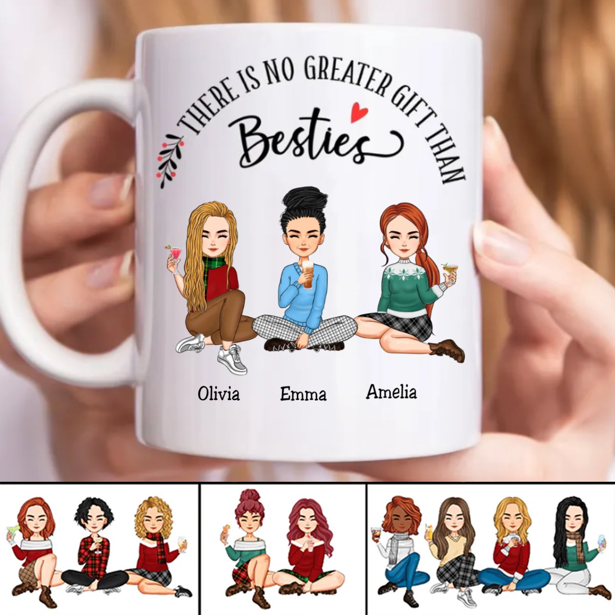 Besties - There Is No Greater Gift Than Besties - Personalized Mug (NM) - Makezbright Gifts