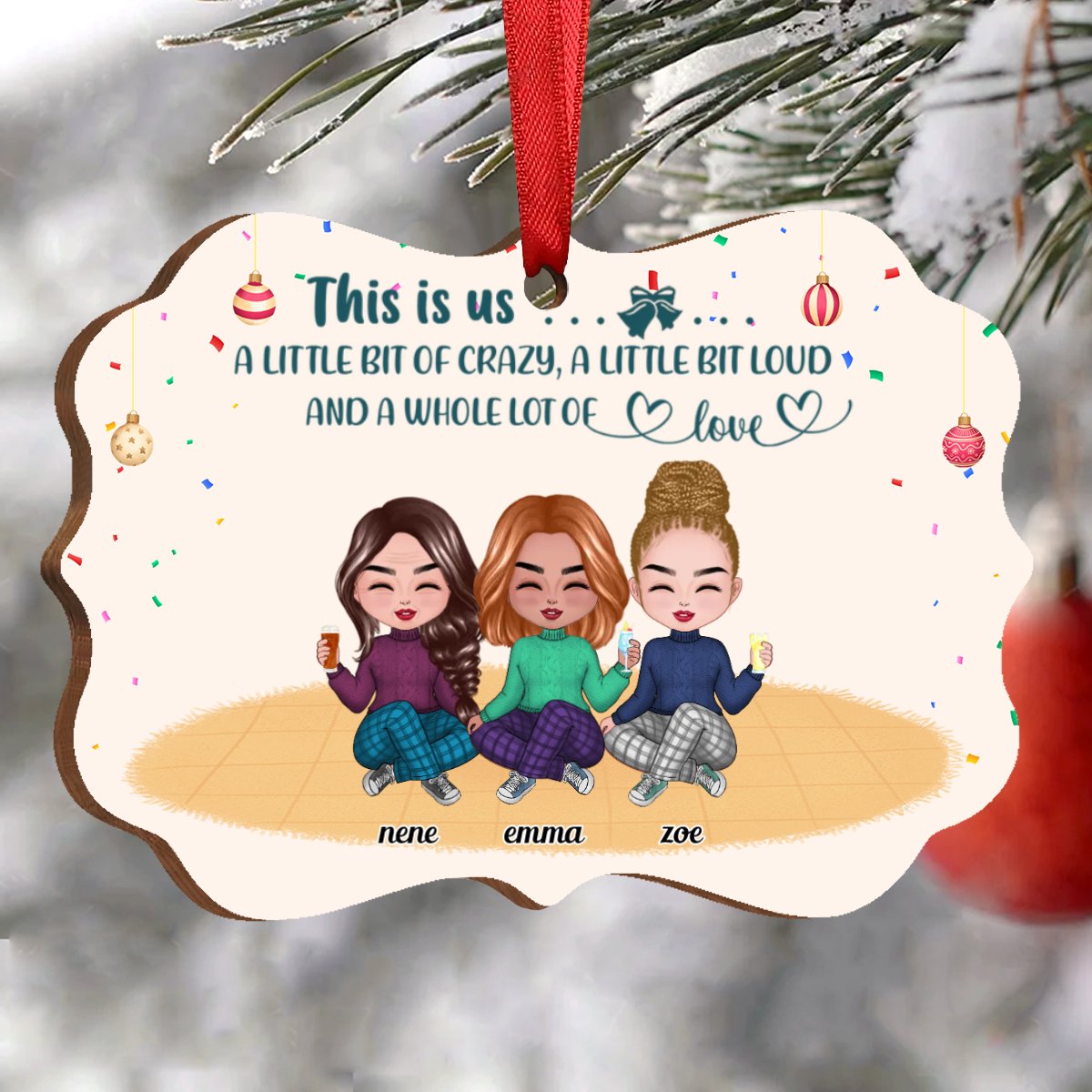 Besties - There Is No Greater Gift Than Friendship - Personalized Ornament Ver. 3 - Makezbright Gifts