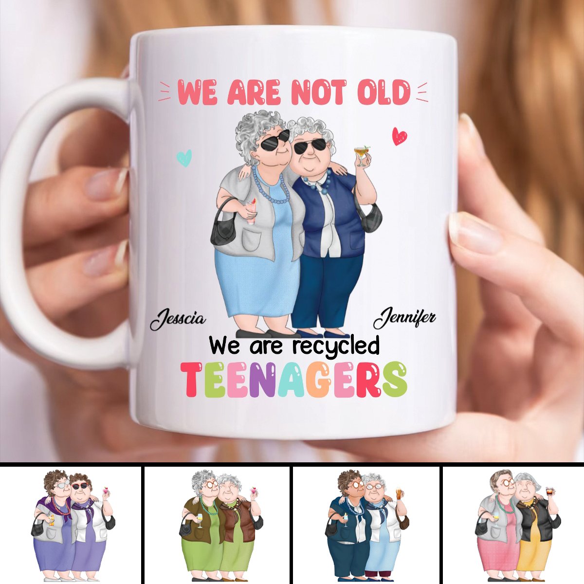 Besties - We Are Recycled Teenagers - Personalized Mug (TB) - Makezbright Gifts