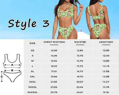 Bikini - Personalized Two - Piece Swimwear - Personalized Swimsuit (MC1) - Makezbright Gifts