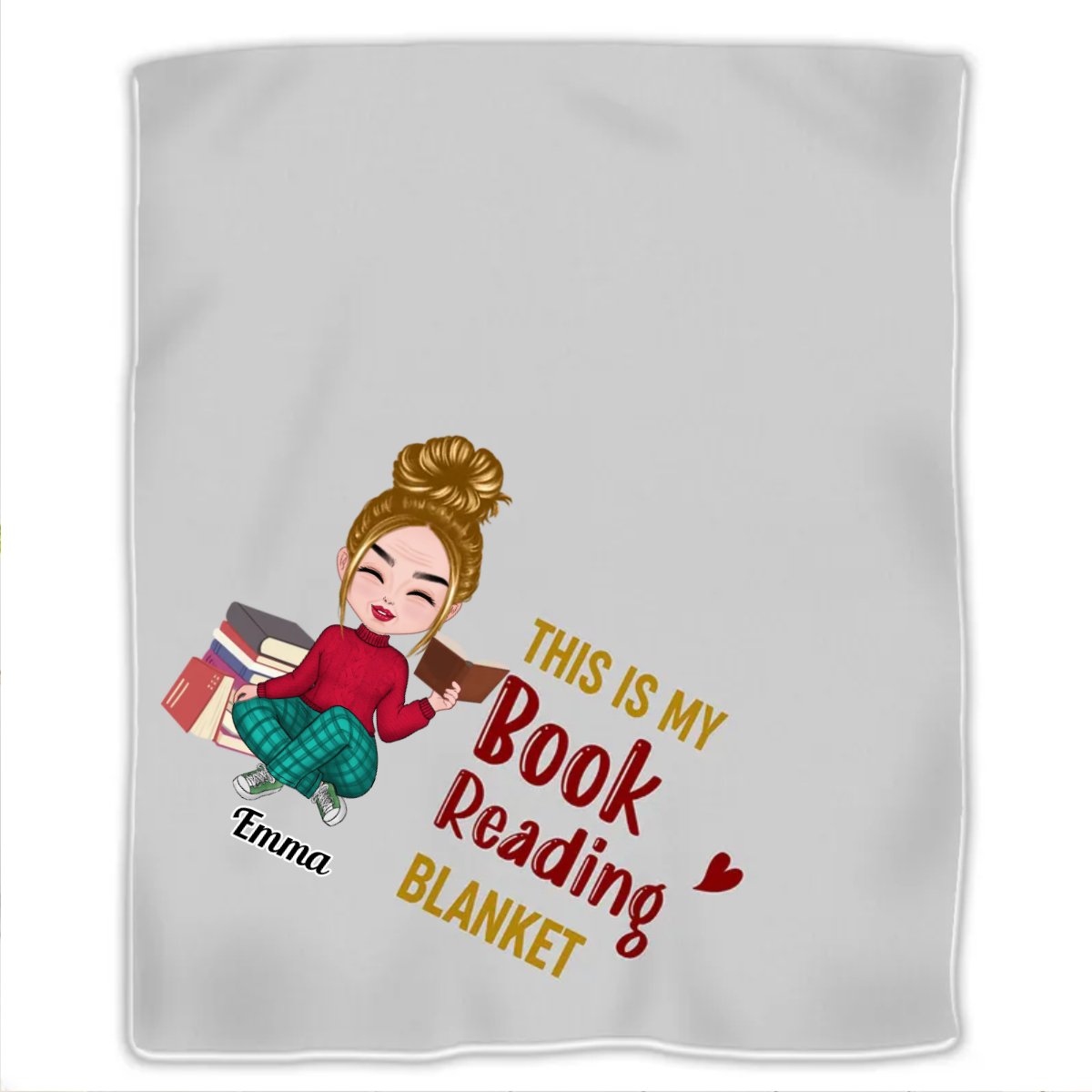 Book Lovers - This Is My Book Reading Blanket - Personalized Blanket (Ver.2) - Makezbright Gifts