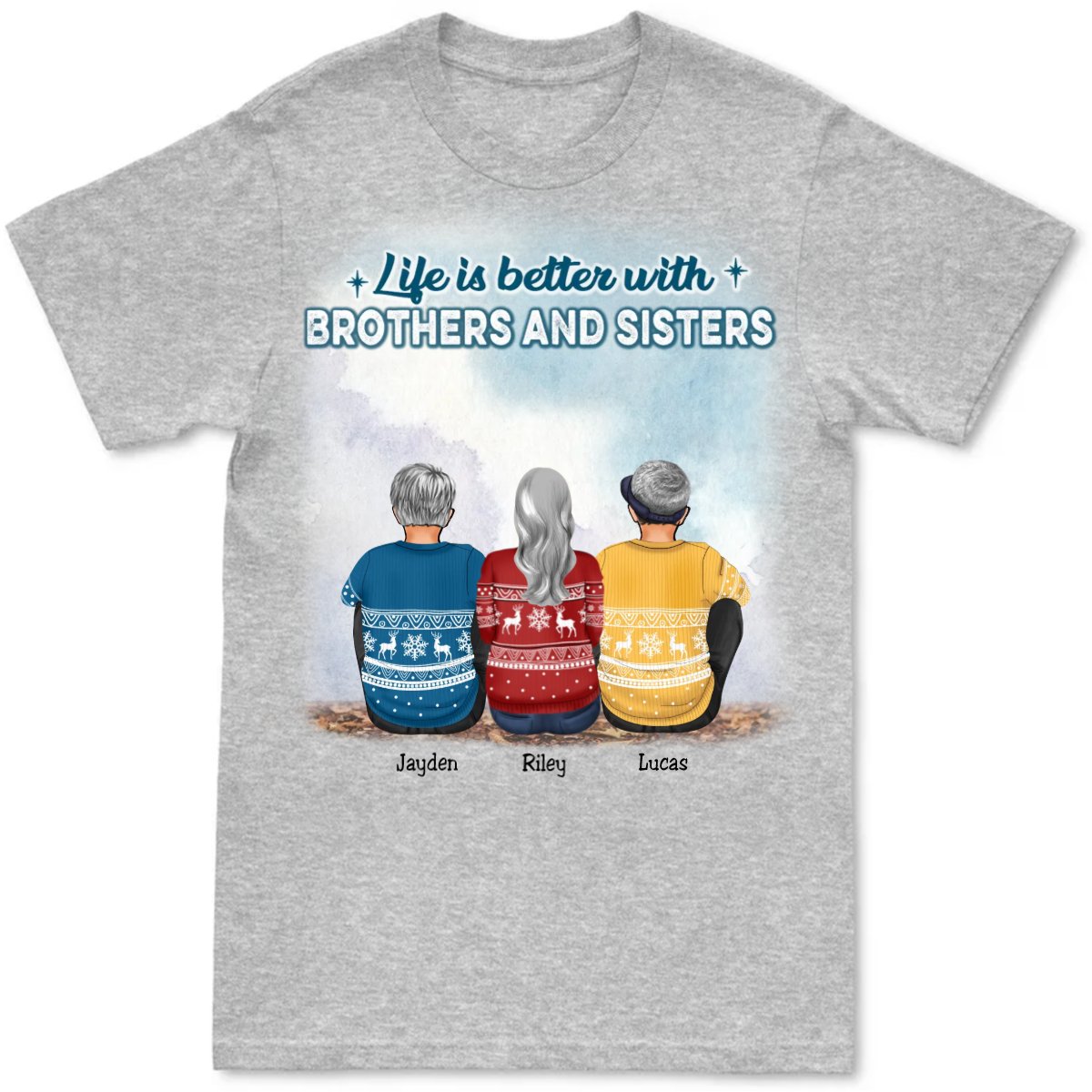 Brother And Sisters - Life Is Better With Brothers & Sisters - Personalized Unisex T - Shirt (Light) - Makezbright Gifts