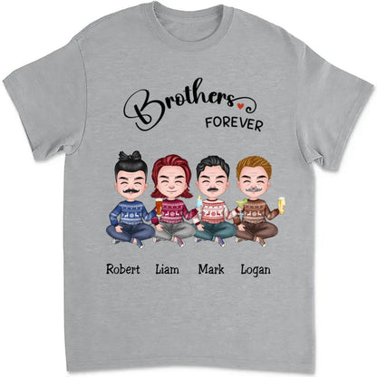 Brothers - Brothers Forever - Personalized T - Shirt (TB) - Makezbright Gifts