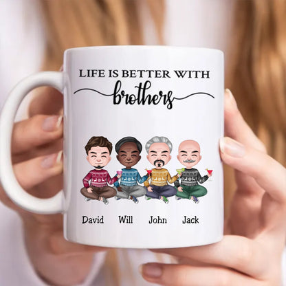 Brothers - Life Is Better With Brothers V3 - Personalized Mug - Makezbright Gifts