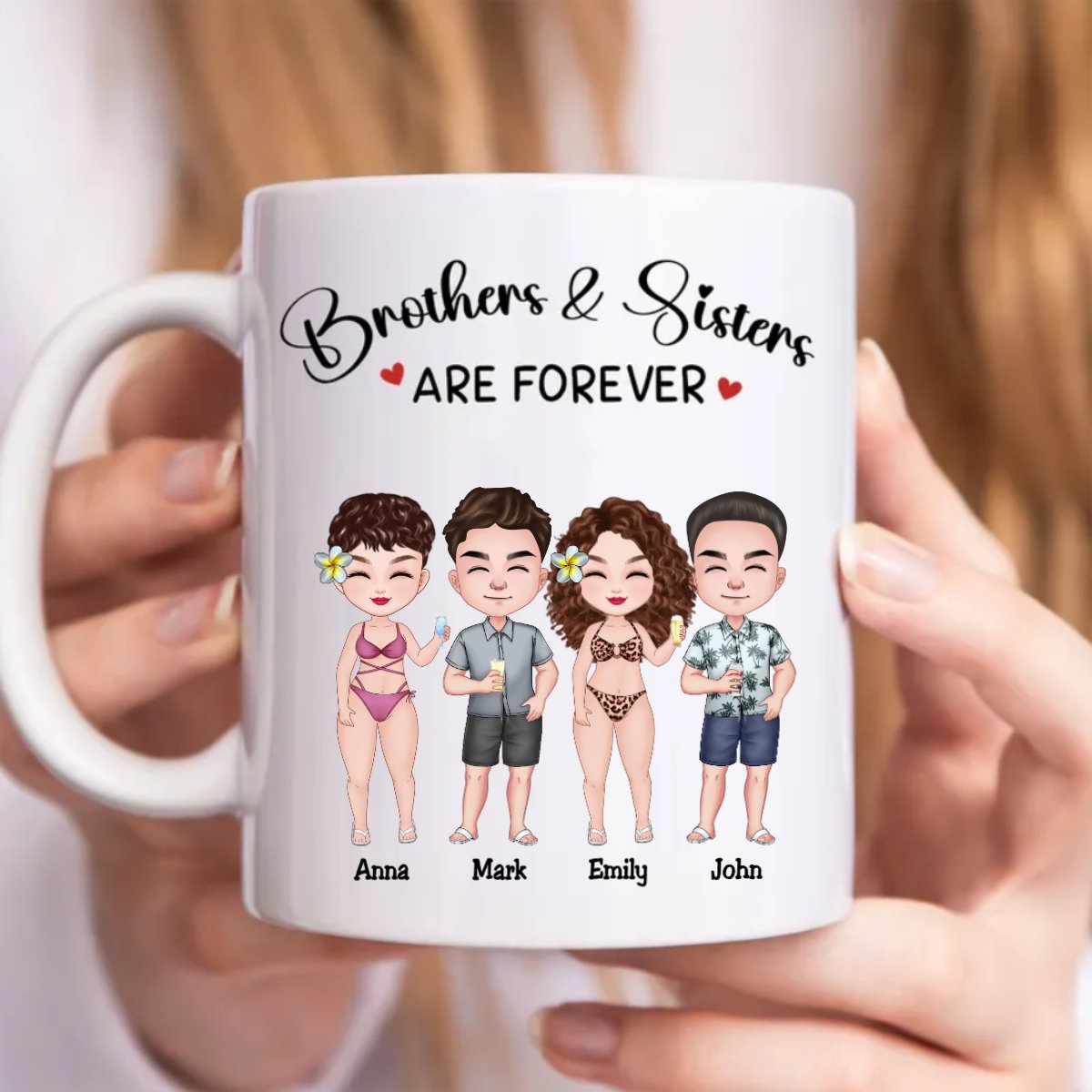 Brothers & Sisters - Brothers & Sisters Are Forever - Personalized Mug - Makezbright Gifts