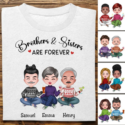 Brothers & Sisters - Brothers & Sisters Are Forever - Personalized T - Shirt (TB) - Makezbright Gifts