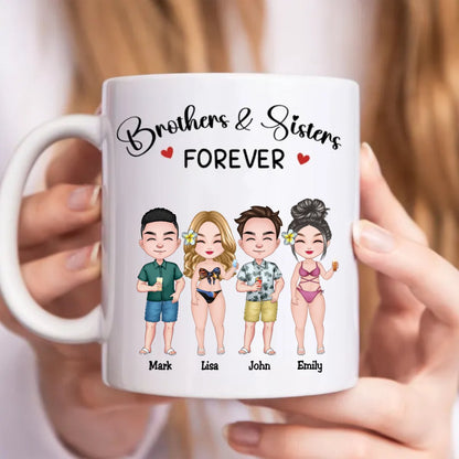 Brothers & Sisters - Brothers & Sisters Forever - Personalized Mug - Makezbright Gifts