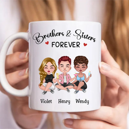 Brothers & Sisters Forever - Personalized Mug (TB) - Makezbright Gifts