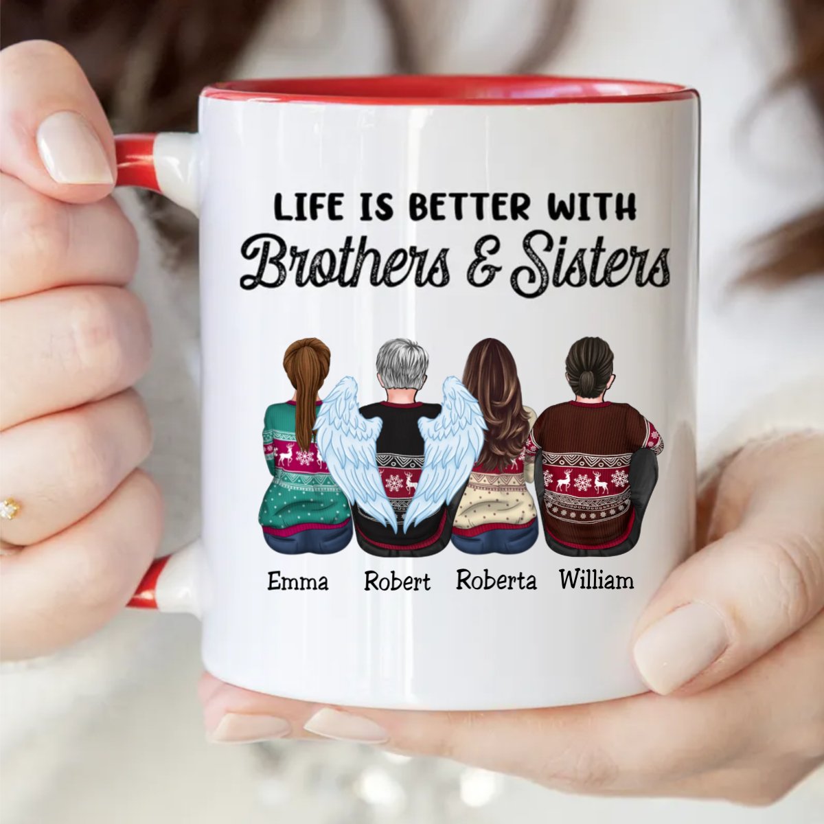 Brothers & Sisters - Life Is Better With Brothers & Sisters - Personalized Accent Mug (TB) - Makezbright Gifts