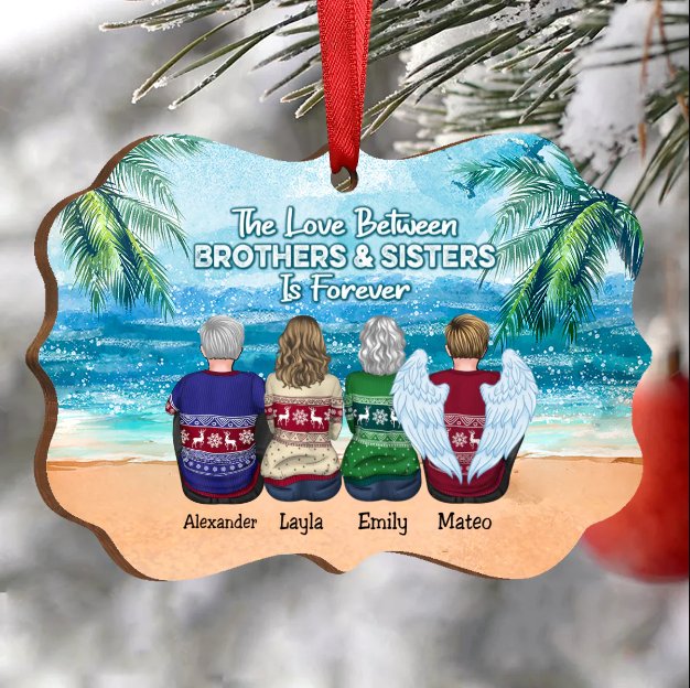 Brothers & Sisters - The Love Between Brothers & Sisters Is Forever - Personalized Acrylic Ornament - Makezbright Gifts